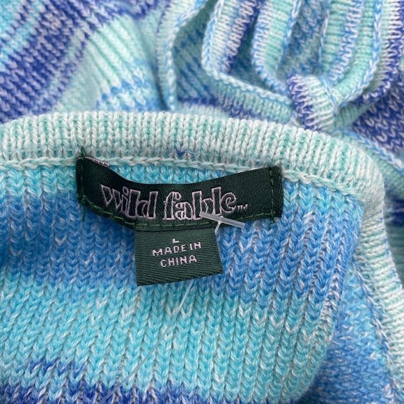 Wild Fable Women's Sleeveless Halter Striped Sweater Dress Large Blue St… - Picture 3 of 7